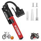 KOBB KB2203 87 PSI Bisiklet Lastik Şişirme Taşınabilir Mini El Pompası ve Bisiklet Montaj Aparatı, Kırmızı/Siyah