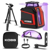 KOBB KBL30P 3.7V Li-ion Yatay 360° ve Dikey Otomatik Hizalamalı Mor Işık Profesyonel Lazer+Tripod KBL30PTP