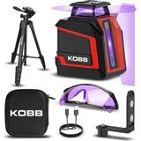 Kobb KBL30P 3.7V Li-Ion Yatay 360° ve Dikey Otomatik Hizalamalı Mor Işık Profesyonel Lazer+Tripod - Siyah - Kırmızı
