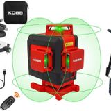KOBB KBL35GTP Profesyonel Li-ion Şarjlı 4X360⁰ Otomatik Hizalamalı Yeşil Çapraz Çizgi Lazer Distomat+Tripod