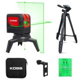 KOBB KBL92GTP Yatay ve Dikey Otomatik Hizalamalı Yeşil Çapraz Çizgi Lazer, 2 Noktalı Şakül Lazer Distomat + Mini Tripod + Tripod