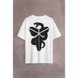 Kobe Bryant Black Mamba Snake Nba Basketball Sırt Ön Baskılı Oversize Tişört Unisex T-Shirt - Beyaz