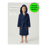 KOBEHOME Kız-Erkek Çocuk Bornozu %100 Pamuklu | Kapüşonlu+Cepli+Yumuşak+Biyeli