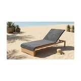 KOBEHOME%100 Pamuk Şezlong Havlusu Gri - Lacivert 80X200 cm - Option-1