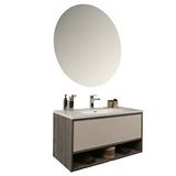 Kobos Elegant 100 Cm Banyo Dolabı Seti Grey Oak + Vanilya Krem