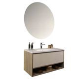 Kobos Elegant 100 Cm Banyo Dolabı Seti Light Walnut + Luna