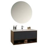 Kobos Elegant 100 Cm Banyo Dolabı Seti Miling Oak + Argento Antrasit