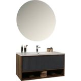 Kobos Elegant 100 cm Banyo Dolabı Seti Miling Oak + Argento - yok - Antrasit
