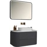 Kobos Gloria 100 cm Banyo Dolabı Seti Argento - yok - Antrasit