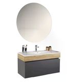 Kobos Harmony 100 Cm Banyo Dolabı Seti Füme + Meguro