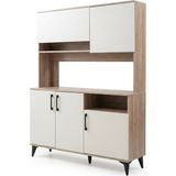 Kobos Kahve Köşesi Çok Amaçlı Mutfak Dolabı 150CM SP02348 - Bej - Büyük