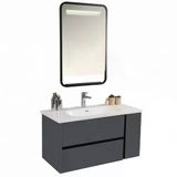 Kobos Linear 100 Cm Banyo Dolabı Seti Füme