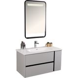 Kobos Linear 100 cm Banyo Dolabı Seti Light Grey - yok - Gri