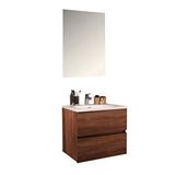 Kobos Simple 60 Cm Çekmeceli Banyo Dolabı Seti Miling Oak Kahverengi