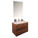Kobos Simple 80 Cm Çekmeceli Banyo Dolabı Seti Miling Oak Kahverengi