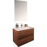 Kobos Simple 80 cm Çekmeceli Banyo Dolabı Seti Miling Oak - yok - Ahşap
