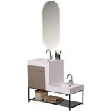 Kobos Up-Down 100 cm Banyo Dolabı Seti Latte - yok - Kahverengi - Beyaz