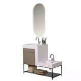 Kobos Up-Down 100 Cm Banyo Dolabı Seti Latte