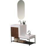 Kobos Up-Down 100 cm Banyo Dolabı Seti New Dark Walnut - yok - Ahşap - Beyaz