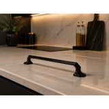 Kobra Modern Mobilya Kulpu - 160MM Ağır Zamak Metal - Lüks Mutfak ve Gardırop Kulbu Gold / Siyah