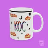 Koç Burcu Aries Astroloji Temalı Özel Tasarım Hediyelik Porselen Kahve Kupası - Beyaz - 325 ml