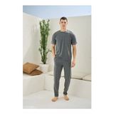 Kocabey 2092 Erkek O.yaka Pijama Takım - Antrasit - 2XL
