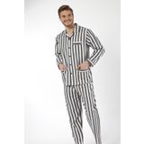 Kocabey 4007 Siyah Beyaz Uzun Kol Çizgili Gaffur Erkek Pijama Takım