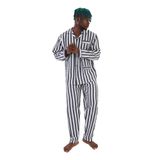 Kocabey 4007 Uzun Kol Çizgili Gaffur Erkek Pijama Takım Antrasit 2XL