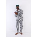 Kocabey 4007 Uzun Kol Çizgili Gaffur Erkek Pijama Takım - Antrasit