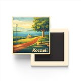 Kocaeli - Seka Parkı - Baskılı Buzdolap Magneti Kare - 9x9 cm
