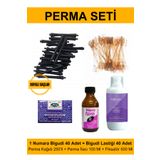 Kocaman Kozmetik Perma Bigudi Full Set No:1 - Boyalı Saçlar (Bigudi + Lastik + Perma Kağıdı + Perma İlacı + Fiksatör)
