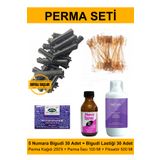 Kocaman Kozmetik Perma Bigudi Full Set No:5 - Boyalı Saçlar (Bigudi + Lastik + Perma Kağıdı + Perma İlacı + Fiksatör)