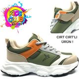 Kocamanlar Ayakkabı Cool Birian-26 Bağcık Görünümlü Cırt Cırtlı Sneaker Ortopedik Çocuk Spor Ayakkabı - Haki