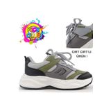 KOCAMANLAR Cool Birian Bağcık Görünümlü Cırt Cırtlı Sneaker Ortopedik Çocuk Spor Ayakkabı HAKİ