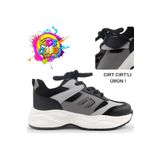 KOCAMANLAR Cool Birian Bağcık Görünümlü Cırt Cırtlı Sneaker Ortopedik Çocuk Spor Ayakkabı SİYAH