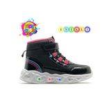 KOCAMANLAR Cool Kids Ortopedik Işıklı Taban Kız Çocuk Bot SİYAH