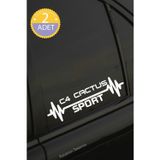 Kocamın Tasarımı Citroen C4 Cactus Nabız Kalp Atışı Ritim C4 Cactus Araç Uyumlu Oto Sticker 2 Adet Beyaz 20*7CM