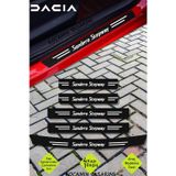 Kocamın Tasarımı Dacia Sandero Stepway Araç Kapı Bagaj Eşiği Koruma Seti Çizilme Engelleyici Karbon Folyo Sandero Ste