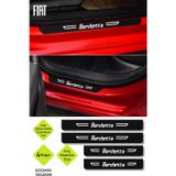 Kocamın Tasarımı Fiat Barchetta Kapı Koruyucu Karbon Kapı Eşiği Siyah Üzeri Beyaz Yazılı Dekoratif Set Fiat Barchetta