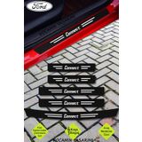 Kocamın Tasarımı Ford Connect Araç Kapı ve Bagaj Eşiği İçin Çizilmeye Dayanıklı Karbon Folyo Koruma Seti Connect Yazı