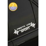 Kocamın Tasarımı Ford Fiesta Van Nabız Kalp Atışı Ritim Fiesta Van Araç Uyumlu Oto Sticker 2 Adet Beyaz 20*7CM
