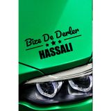 Kocamın Tasarımı Hatay Hassa Klasik Siyah Sticker Hatay Bize De Derler Hassalı 40x15 cm Araba Çıkartma