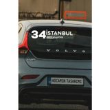 Kocamın Tasarımı İstanbul 34 Beşiktaş Özel Plaka Kodlu Sticker Özel Tasarım Şehir Stickerı 40cm