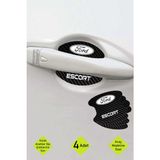 Kocamın Tasarımı Karbon Desenli Ford Escort Modeline Uygun Kapı Içi Çizik Koruma ve Estetik Folyo Takımı Escort Yazılı - 7.3x9 cm