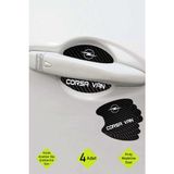 Kocamın Tasarımı Karbon Kaplama Opel Corsa Van Kapı Çukuru Çizik Önleyici Şık Folyo Koruma Seti Corsa Van Yazılı - 7.3x9 cm