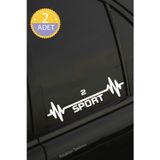 Kocamın Tasarımı Mazda 2 Nabız Kalp Atışı Ritim 2 Araç Uyumlu Oto Sticker 2 Adet Beyaz 20*7CM