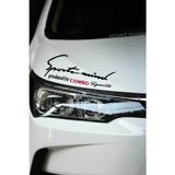 Kocamın Tasarımı Opel Combo Sport Mind Far Sticker Siyah Zemin Kırmızı Yazı Şerit Tasarım Oto Aksesuarı Combo Yazılı