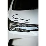 Kocamın Tasarımı Renault 5 Sport Mind Far Sticker Siyah Zemin Kırmızı Yazı Şerit Tasarım Oto Aksesuarı 5 Yazılı