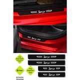Kocamın Tasarımı Serçe Yazılı Tofaş Serçe Kapı Eşiği Koruyucu Siyah Karbon Üzeri Beyaz Yazı Dekoratif 4 Parça Tofaş S