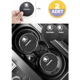 Kocamın Tasarımı Skoda Forman Modeline Özel Siyah Karbon Bardak Altlığı Skoda Armali Forman 2 Adet 7 cm Spor Şıklığı İçin